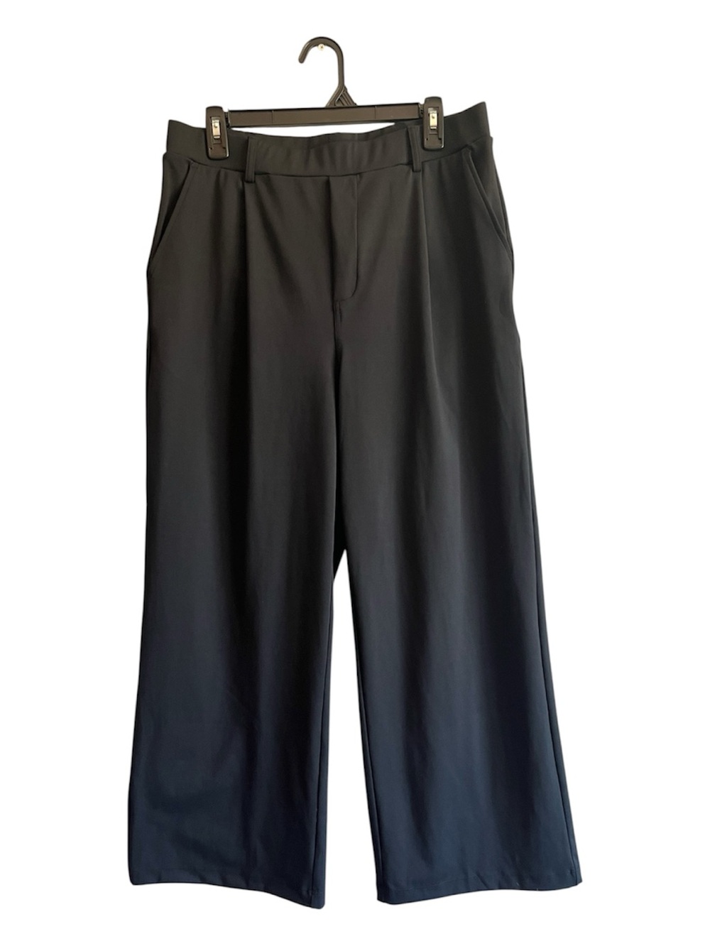 Fashion Women’s PullOn Wide Leg Stretch Black Dress Pants Size L Business Casual